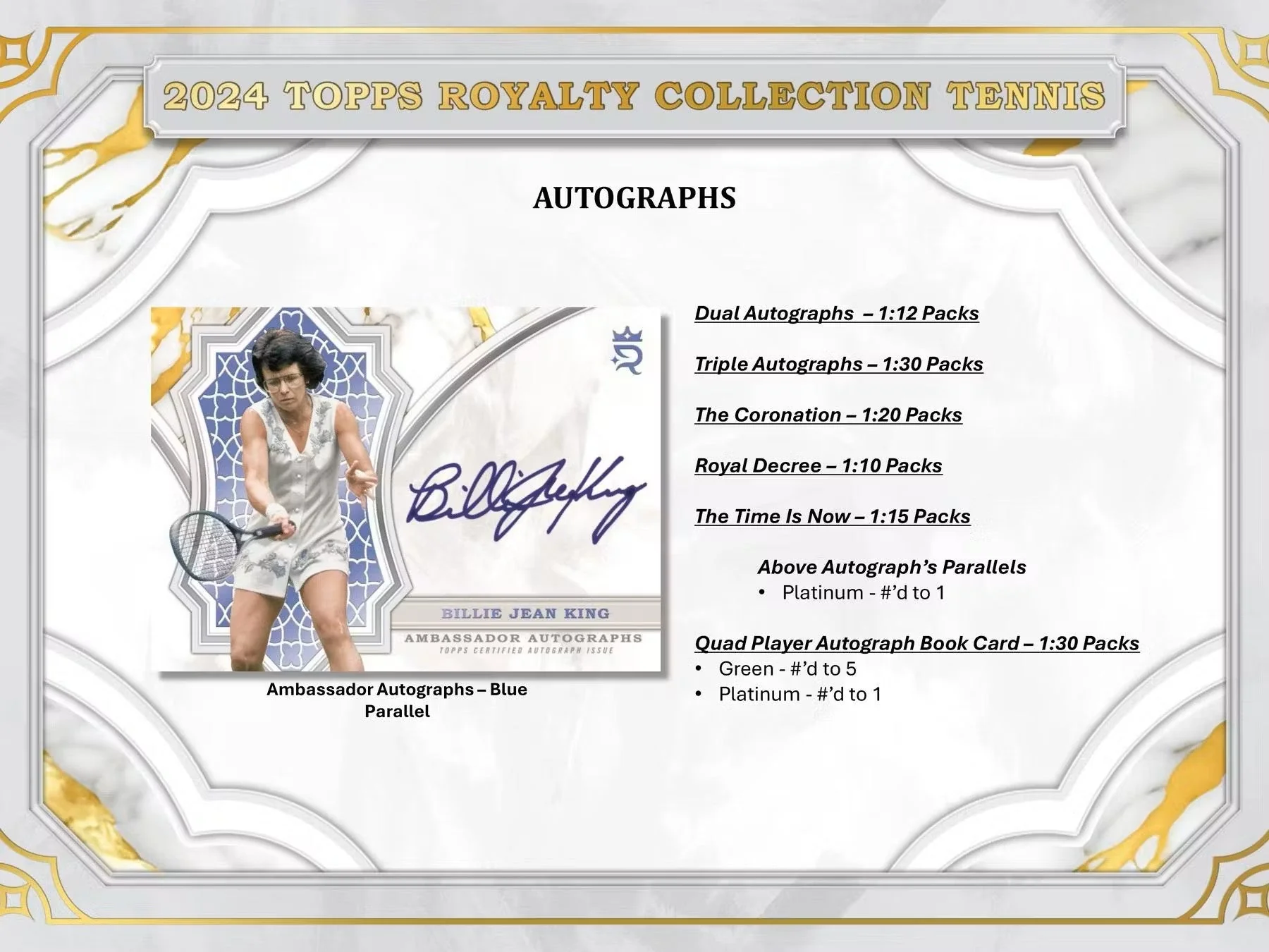 2024 Topps Royalty Collection Tennis Hobby Box - Image 8