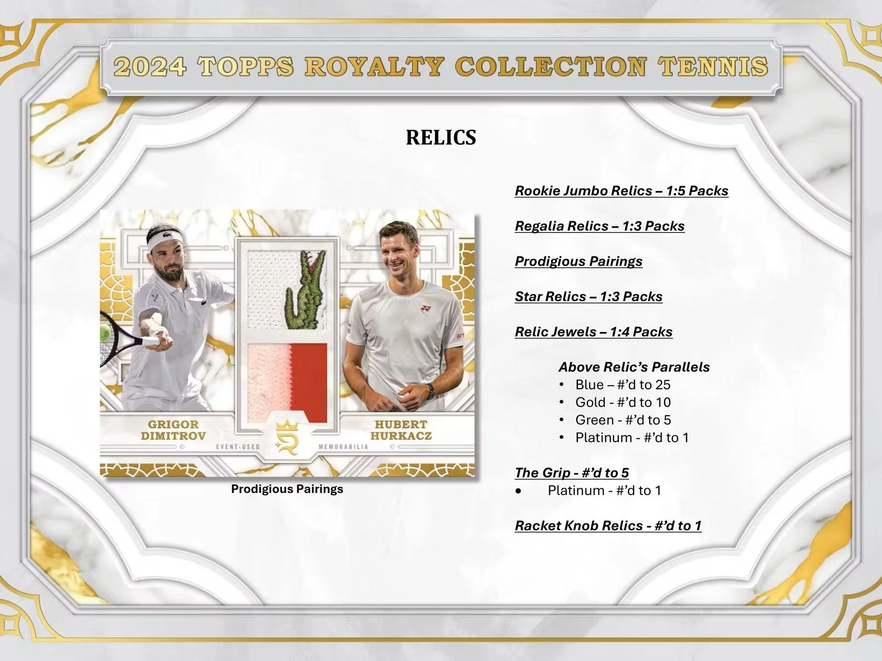 2024 Topps Royalty Collection Tennis Hobby Box - Image 9