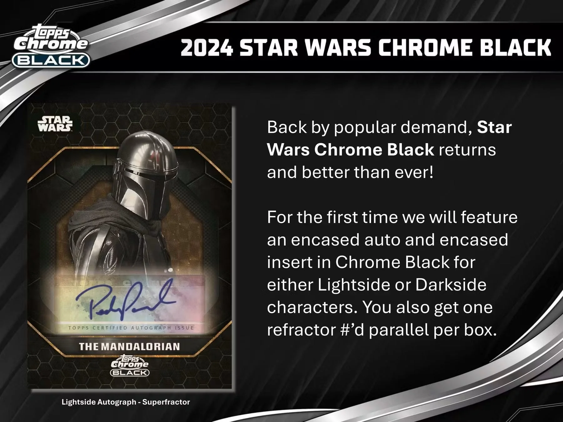 2024 Topps Star Wars Chrome Black Hobby Box - Image 3
