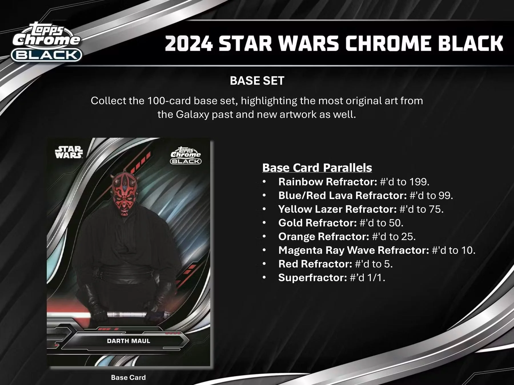 2024 Topps Star Wars Chrome Black Hobby Box - Image 4