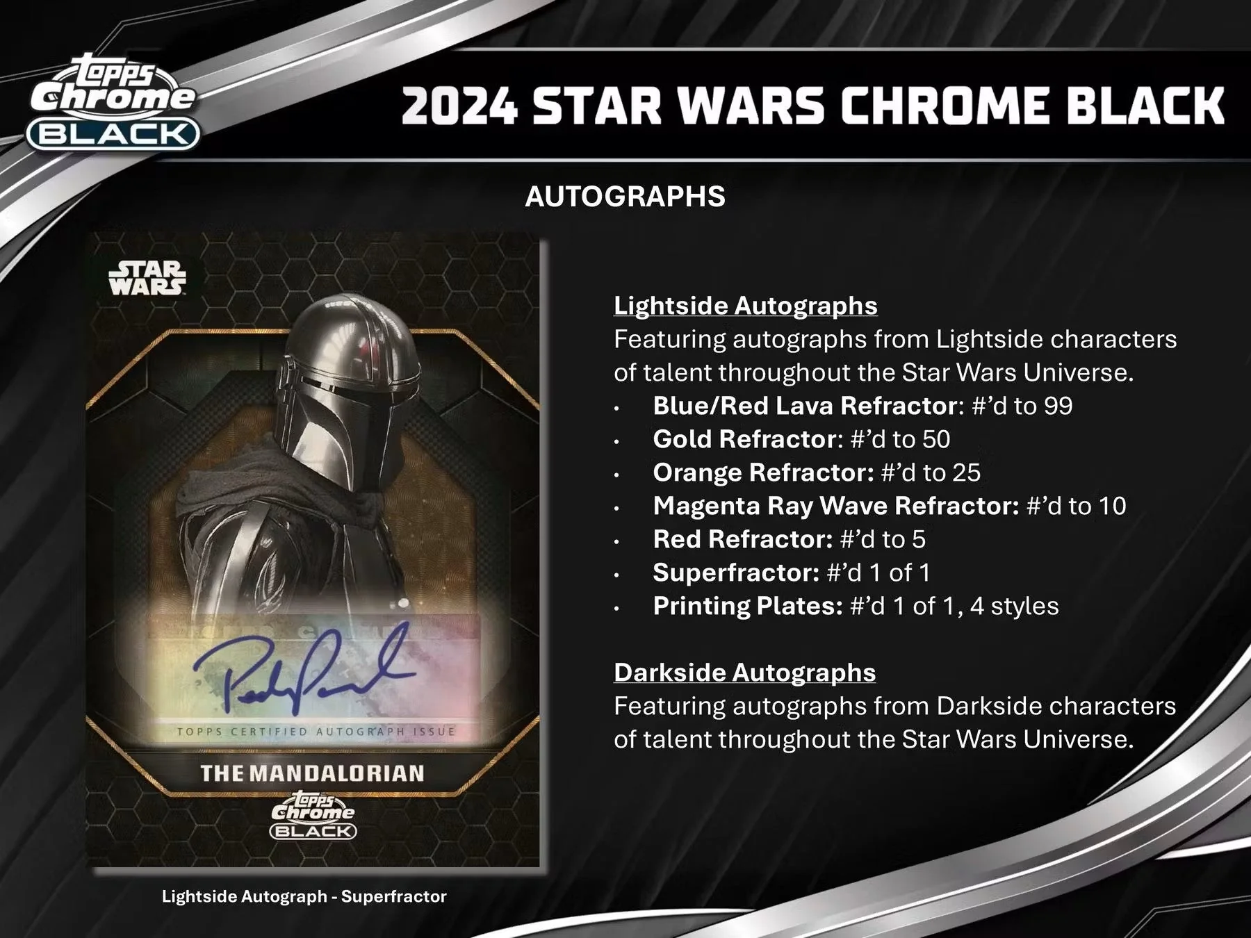 2024 Topps Star Wars Chrome Black Hobby Box - Image 7