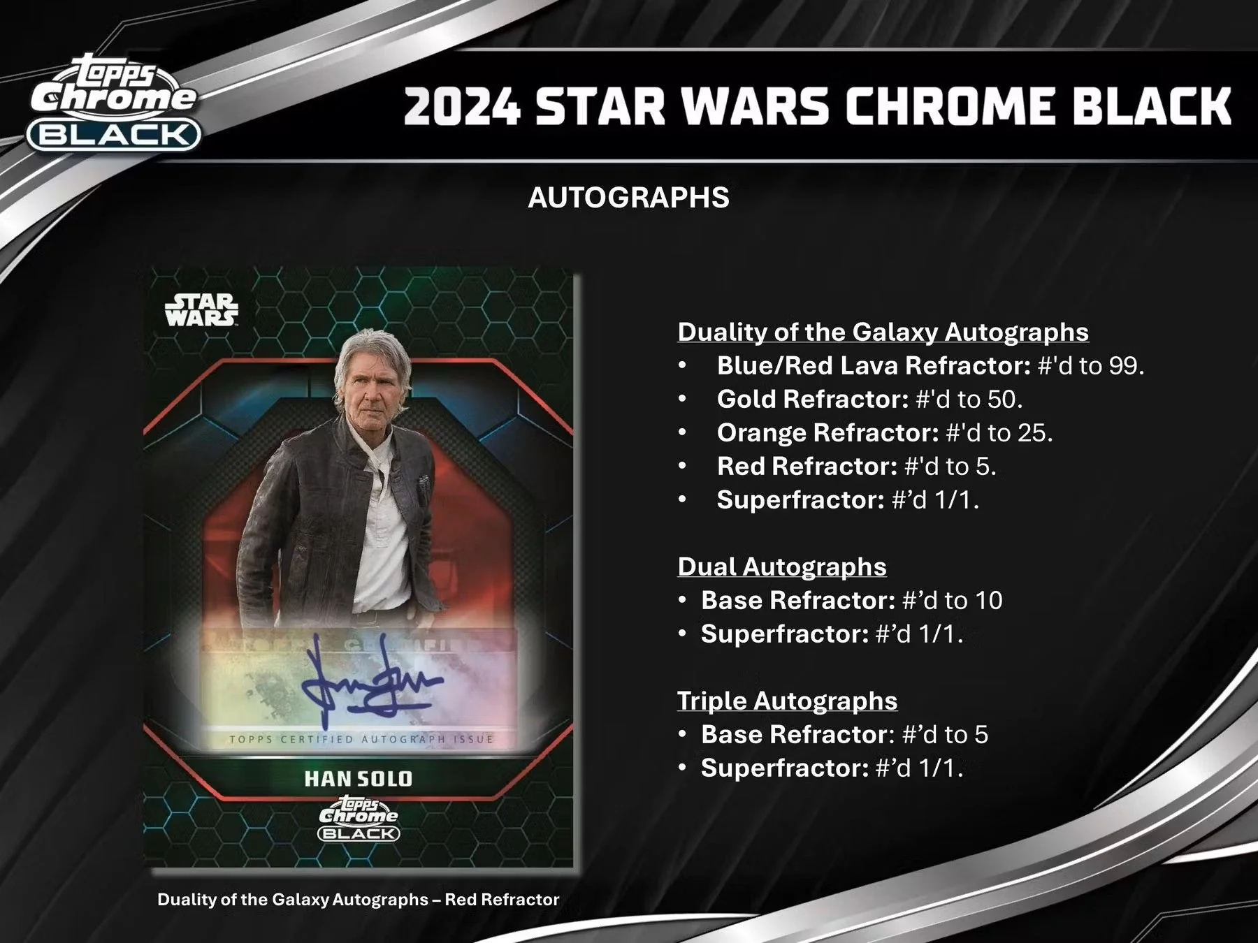 2024 Topps Star Wars Chrome Black Hobby Box - Image 8