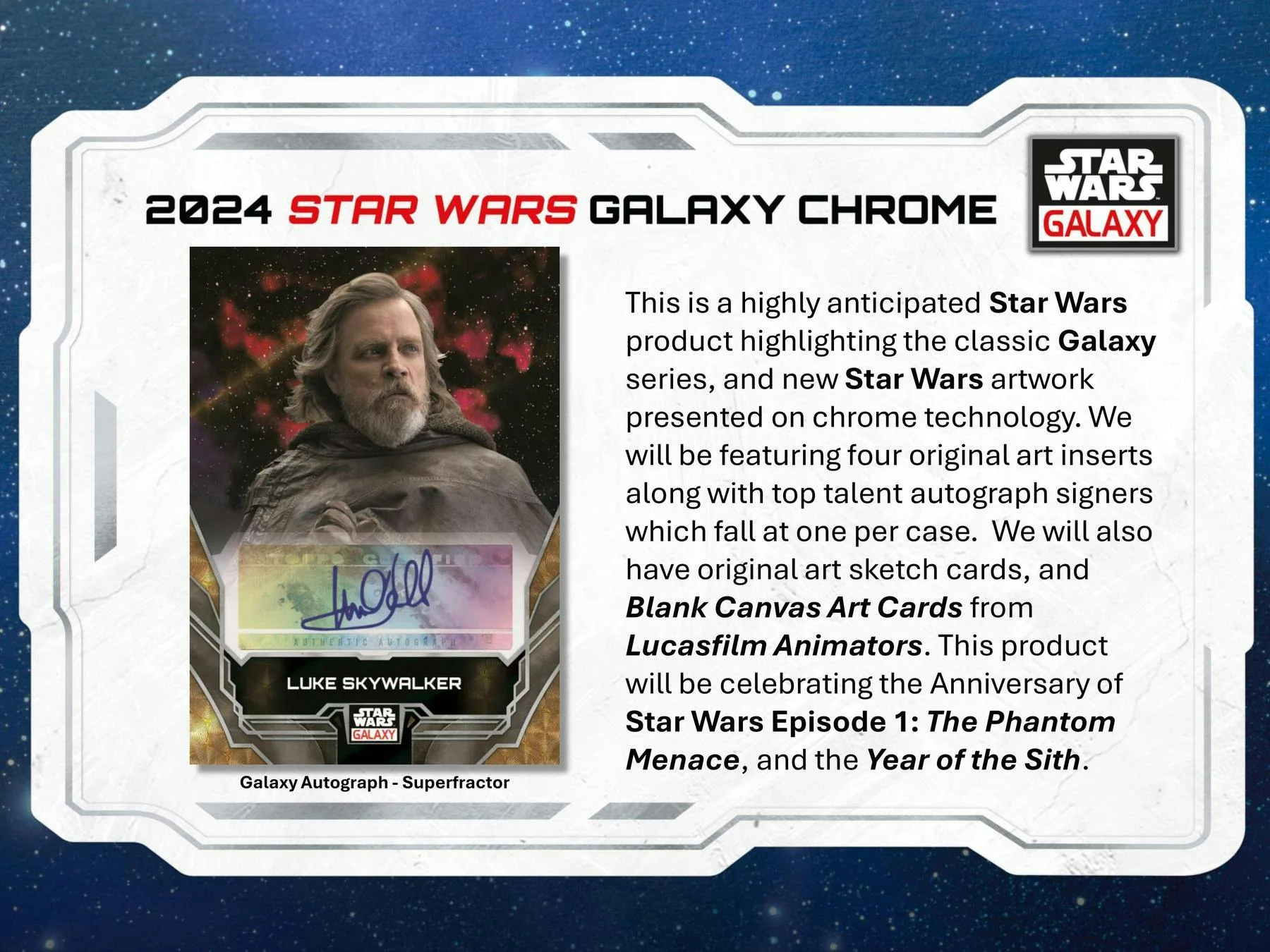 2024 Topps Star Wars Chrome Galaxy Hobby Box - Image 3