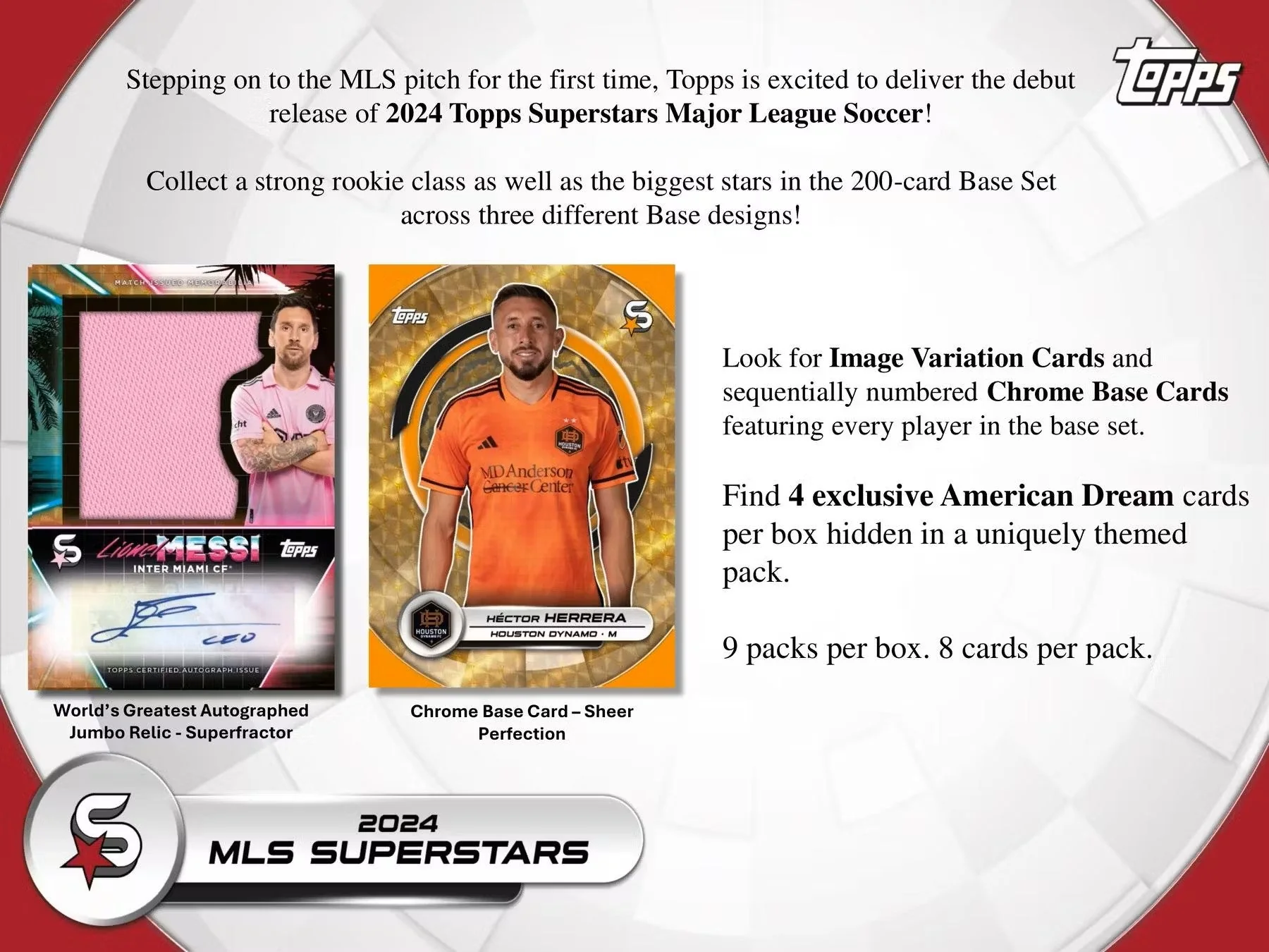 2024 Topps Superstars MLS Major League Soccer 9-Pack Blaster Box - Image 3