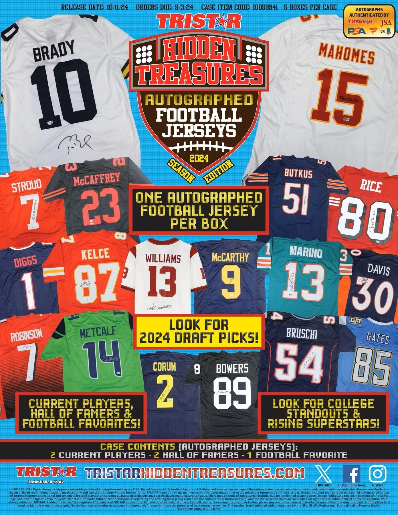 2024 TriStar Hidden Treasures Autographed Football Jerseys Season Edition Hobby Box - Image 3