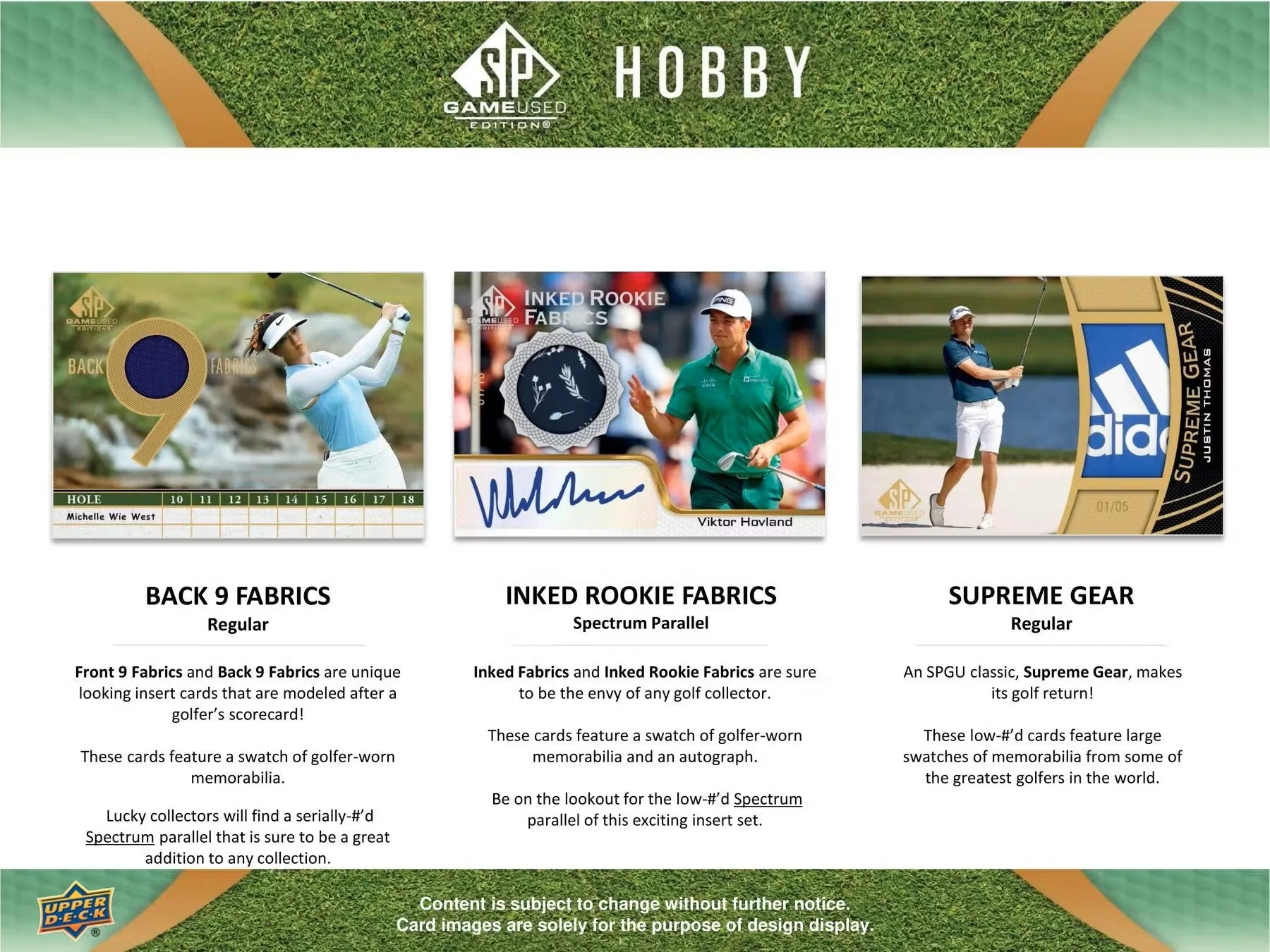 2024 Upper Deck SP Game Used Golf Hobby Box - Image 5