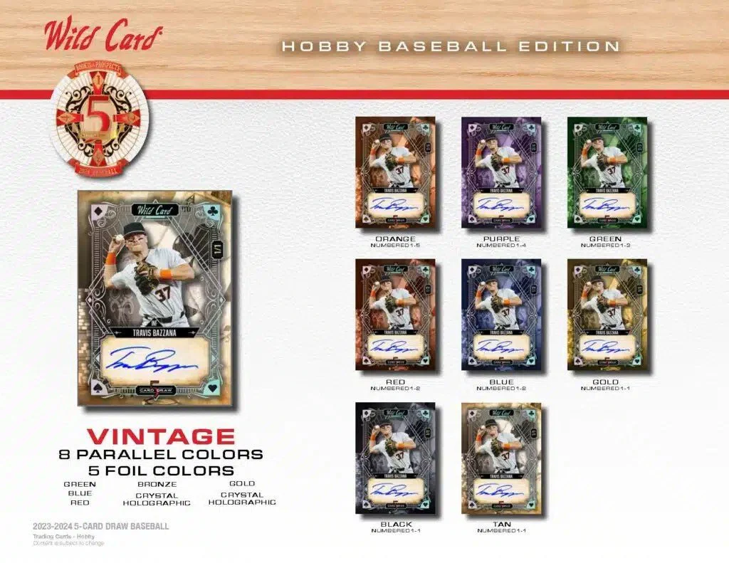 2024 Wild Card Five Card Draw Baseball Hobby Box - Image 6