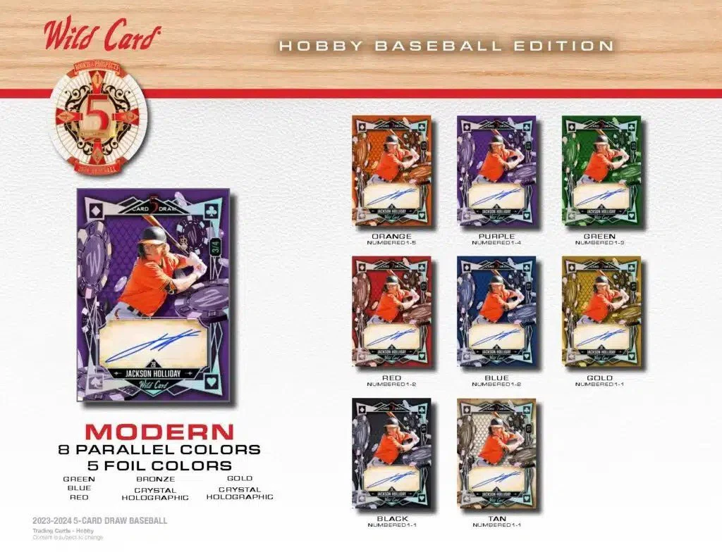 2024 Wild Card Five Card Draw Baseball Hobby Box - Image 7