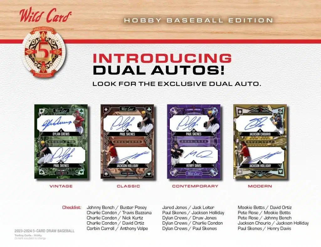 2024 Wild Card Five Card Draw Baseball Hobby Box - Image 9