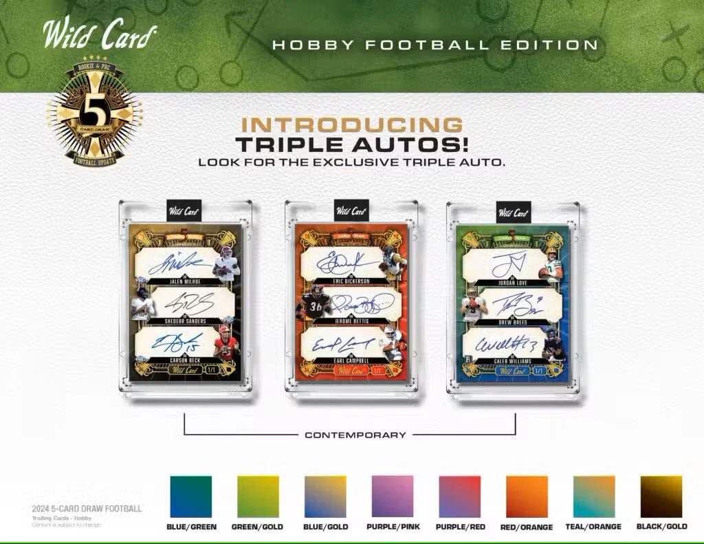 2024 Wild Card Five Card Draw Football Hobby Box - Image 8