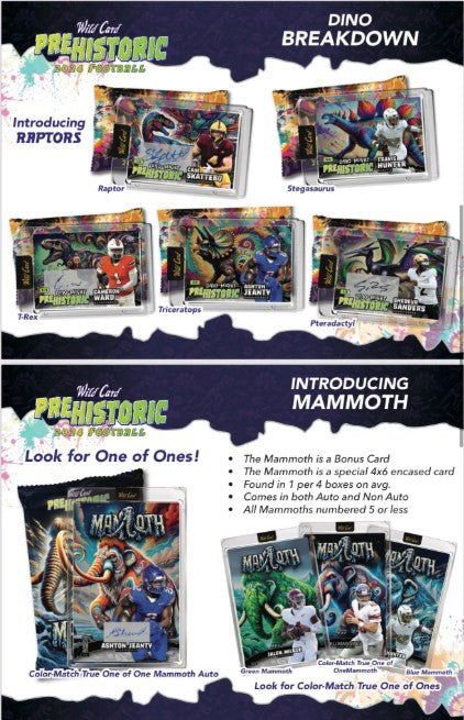 2024 Wild Card Pre-Historic Football Hobby Jumbo Box - Image 4