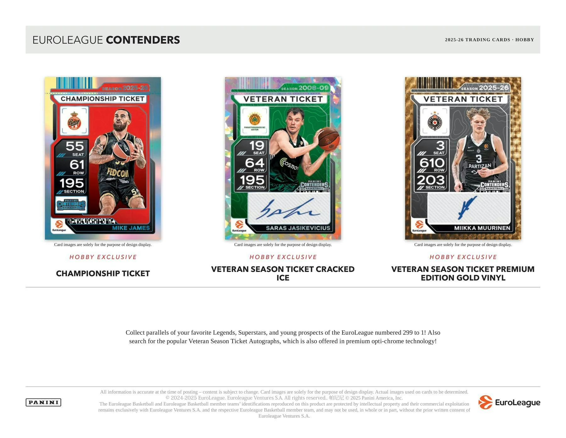 2025/26 Panini Contenders EuroLeague Basketball Hobby Box | Columbia Sports Cards - Image 2
