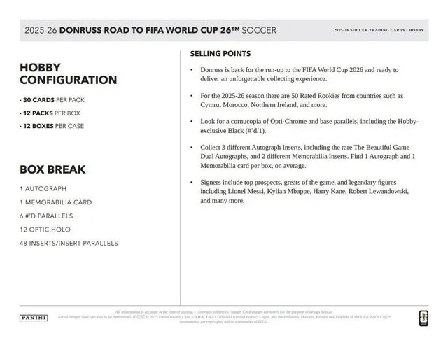 2025-26 Panini Donruss Road To FIFA World Cup 2026 Soccer Hobby Box | Columbia Sports Cards - Image 6