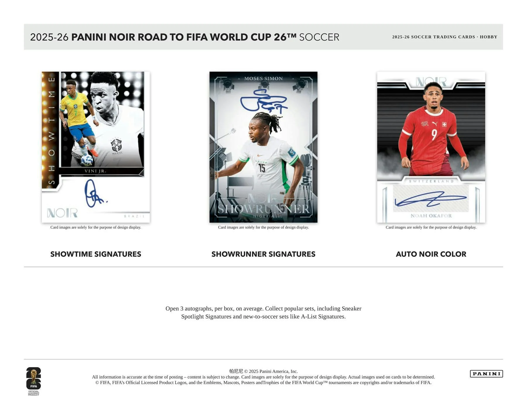 2025/26 Panini Noir Road to FIFA World Cup Soccer Hobby Box | Columbia Sports Cards - Image 4