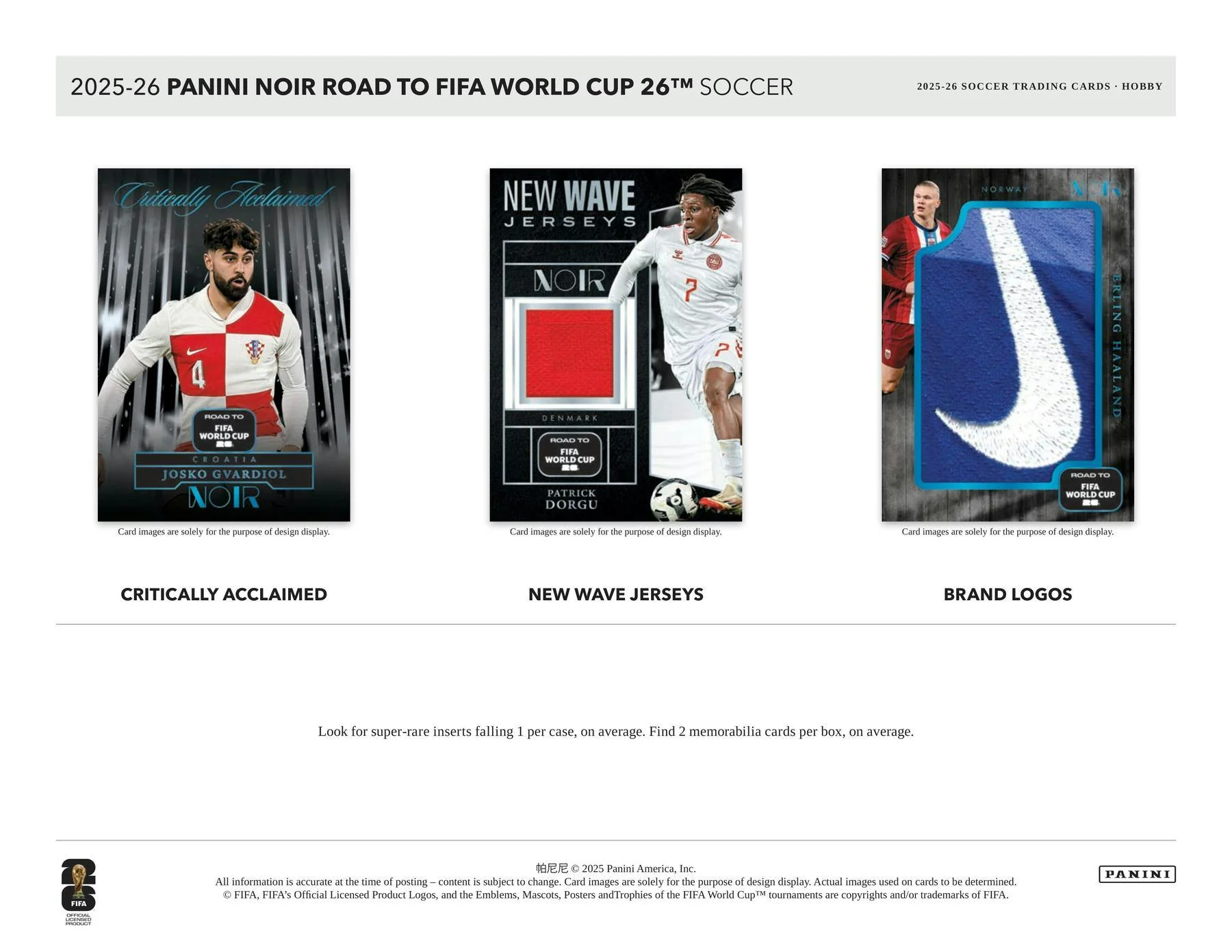 2025/26 Panini Noir Road to FIFA World Cup Soccer Hobby Box | Columbia Sports Cards - Image 5