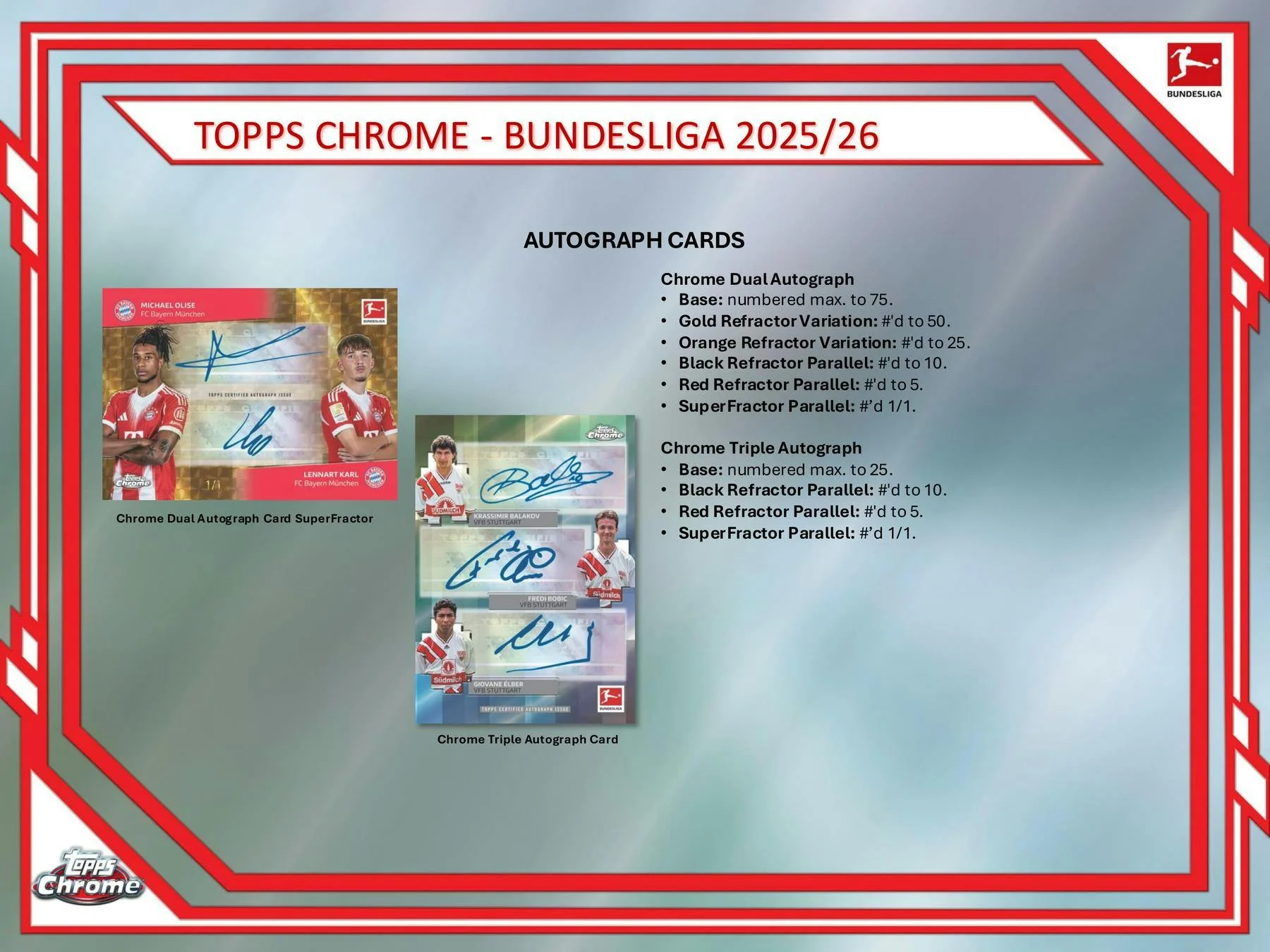 2025/26 Topps Chrome Bundesliga Soccer Hobby Box | Columbia Sports Cards - Image 9