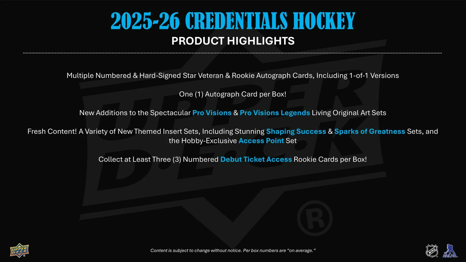 2025/26 Upper Deck Credentials Hockey Hobby Box - Image 3