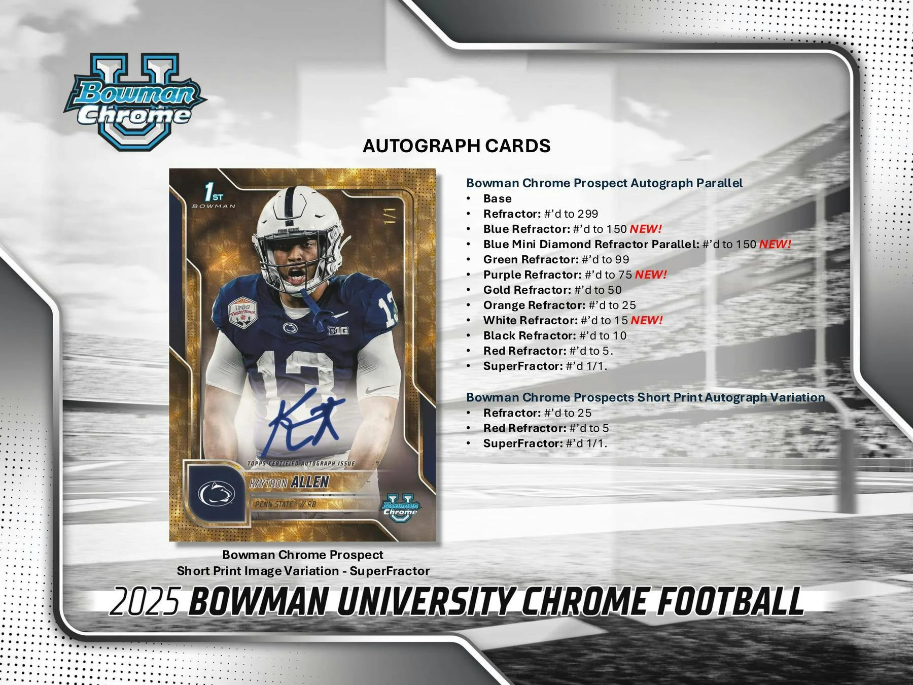 2025 Bowman University Chrome Football Blaster Box | Columbia Sports Cards - Image 7