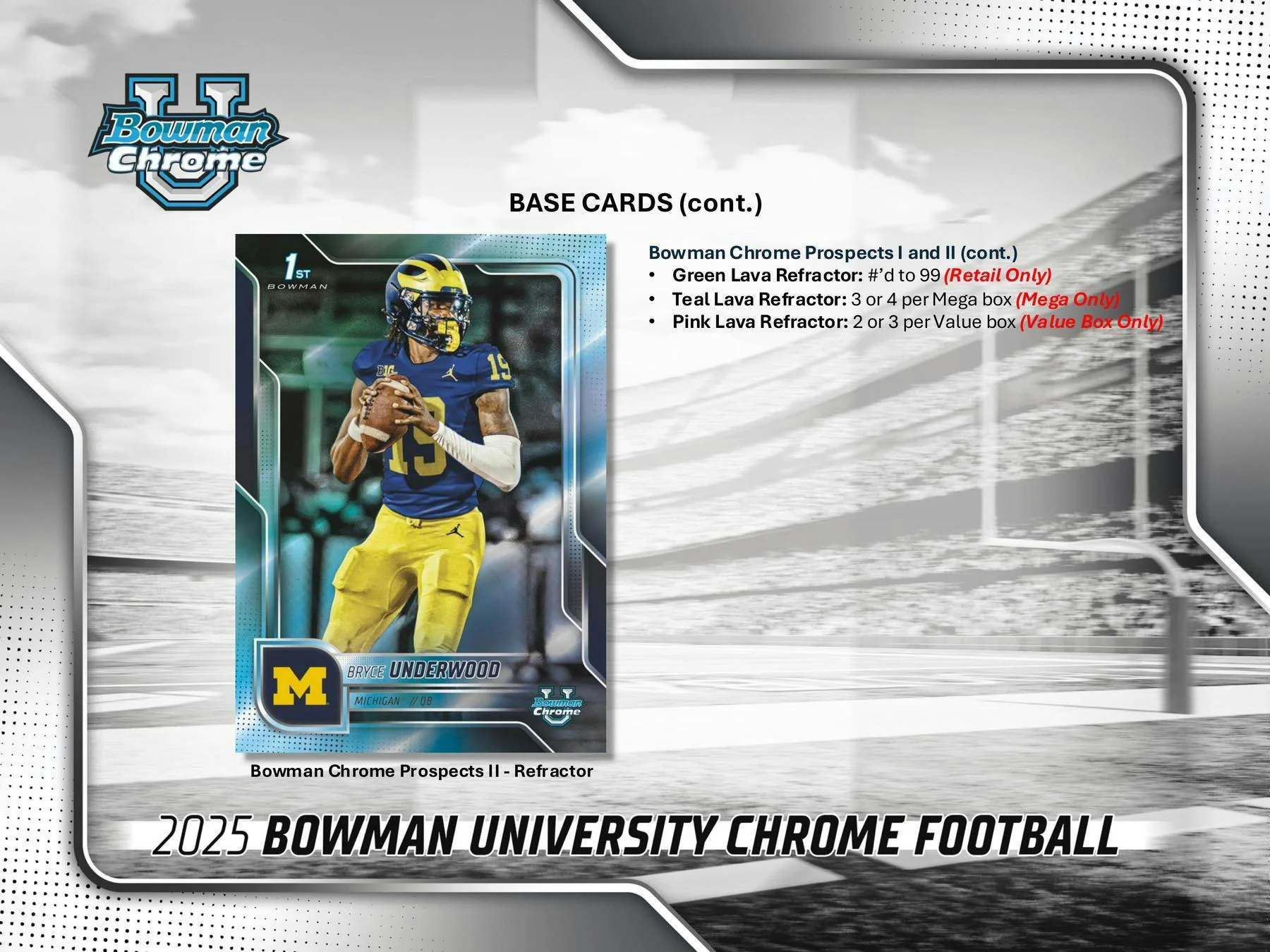 2025 Bowman University Chrome Football Mega Box | Columbia Sports Cards - Image 3