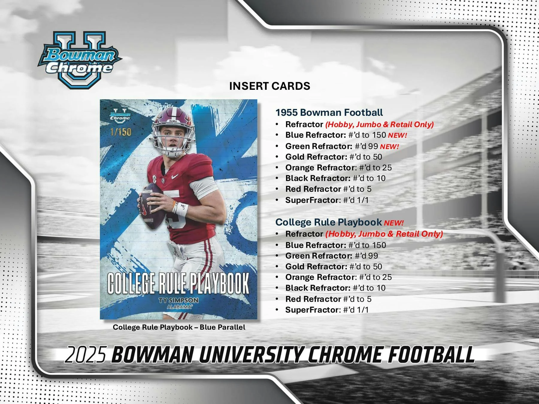 2025 Bowman University Chrome Football Mega Box | Columbia Sports Cards - Image 6