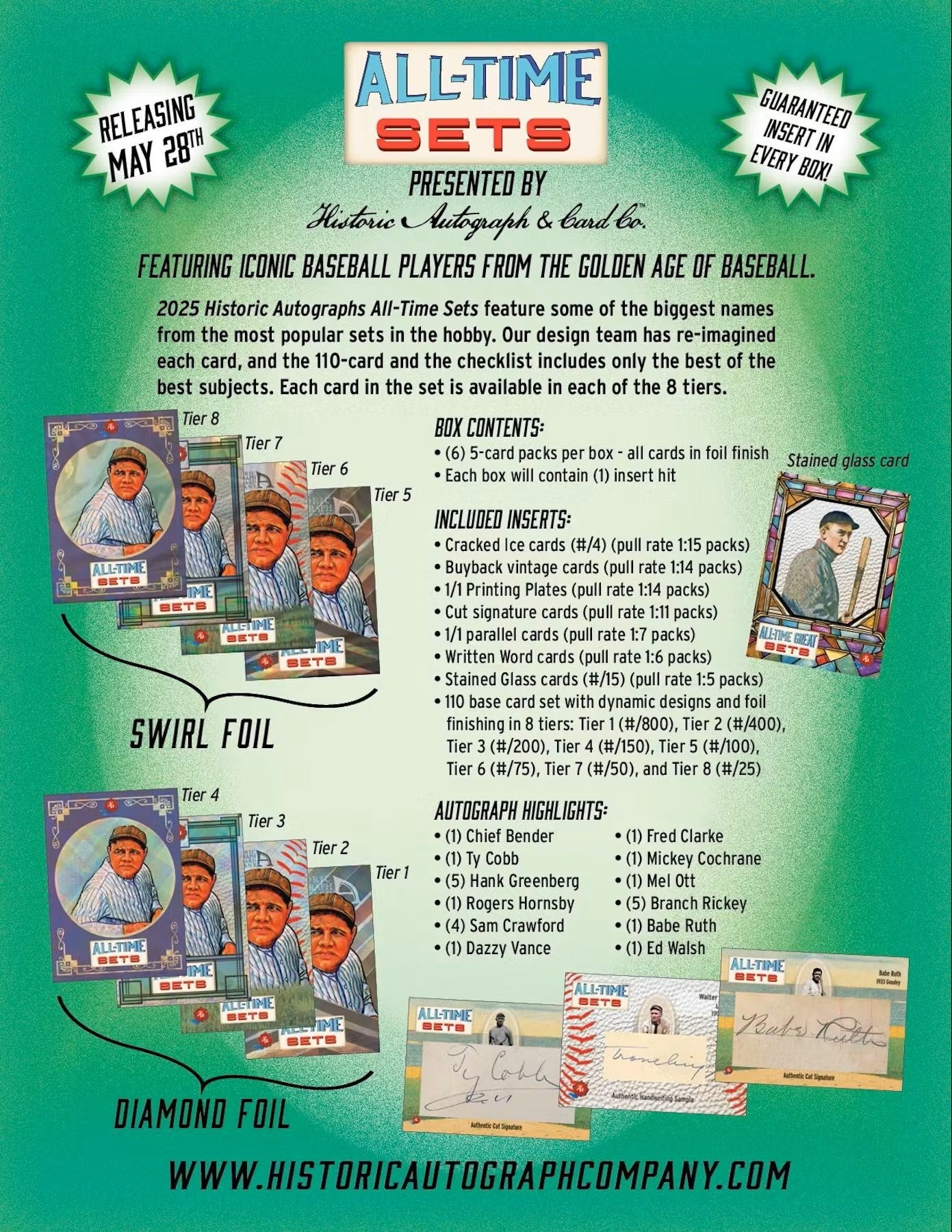 2025 Historic Autographs All Time Sets Baseball Hobby Box - Image 3