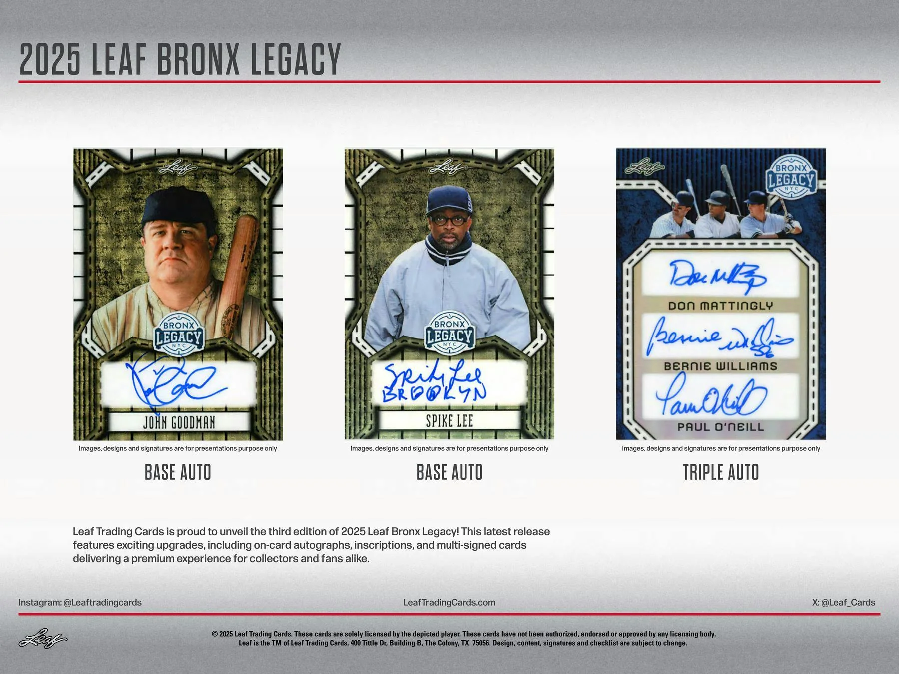 2025 Leaf Bronx Legacy Baseball Hobby Box | Columbia Sports Cards - Image 3