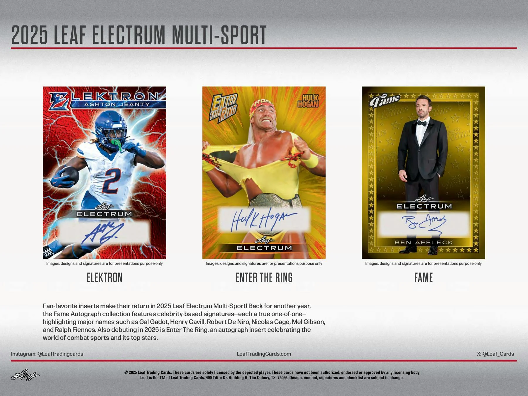 2025 Leaf Electrum Multisport Hobby Box | Columbia Sports Cards - Image 4