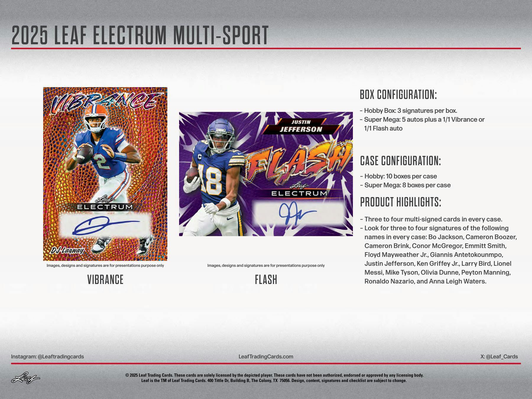 2025 Leaf Electrum Multi-Sport Super Mega Box | Columbia Sports Cards - Image 8