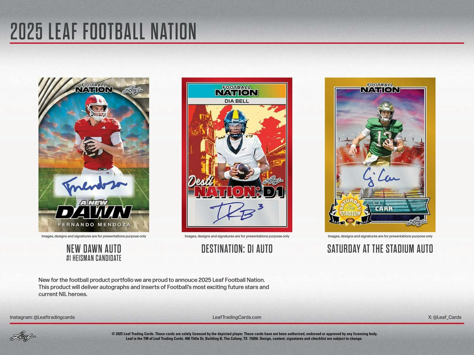 2025 Leaf Football Nation Hobby Box | Columbia Sports Cards - Image 2