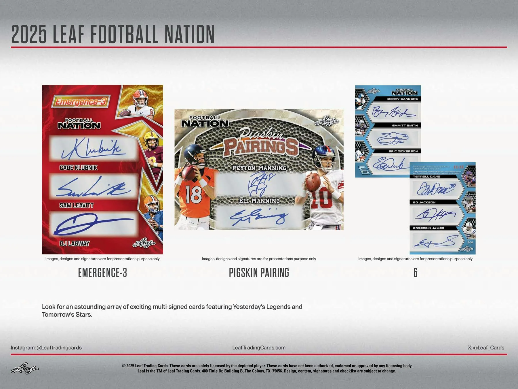 2025 Leaf Football Nation Hobby Box | Columbia Sports Cards - Image 5