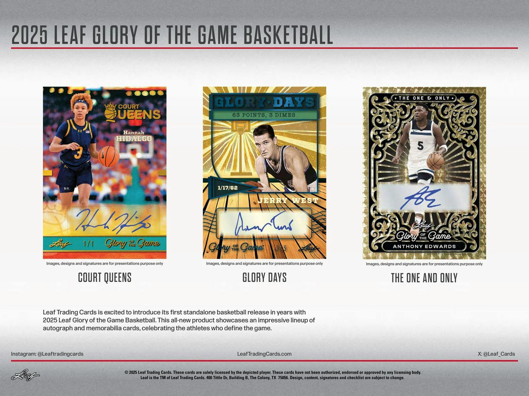 2025 Leaf Glory of the Game Basketball Hobby Box | Columbia Sports Cards - Image 4