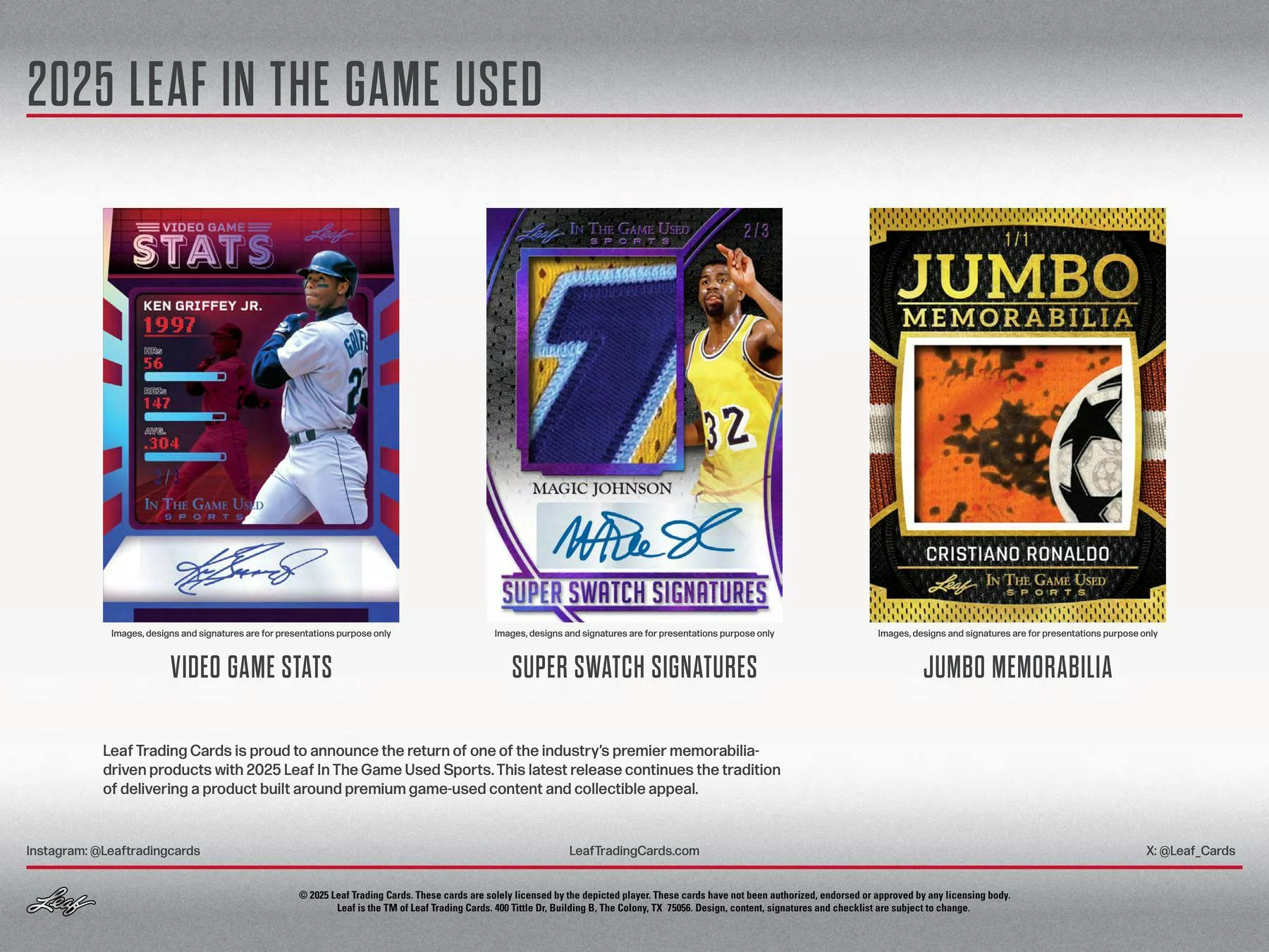 2025 Leaf In The Game Used Sports Hobby Box | Columbia Sports Cards - Image 3