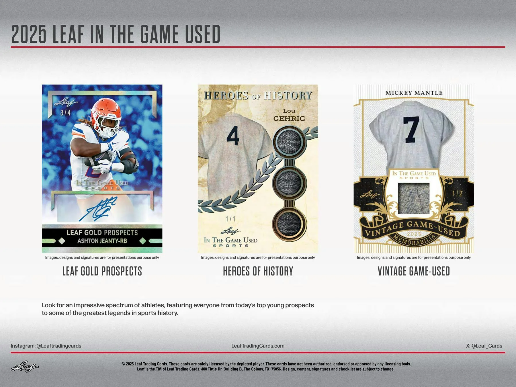 2025 Leaf In The Game Used Sports Hobby Box | Columbia Sports Cards - Image 4
