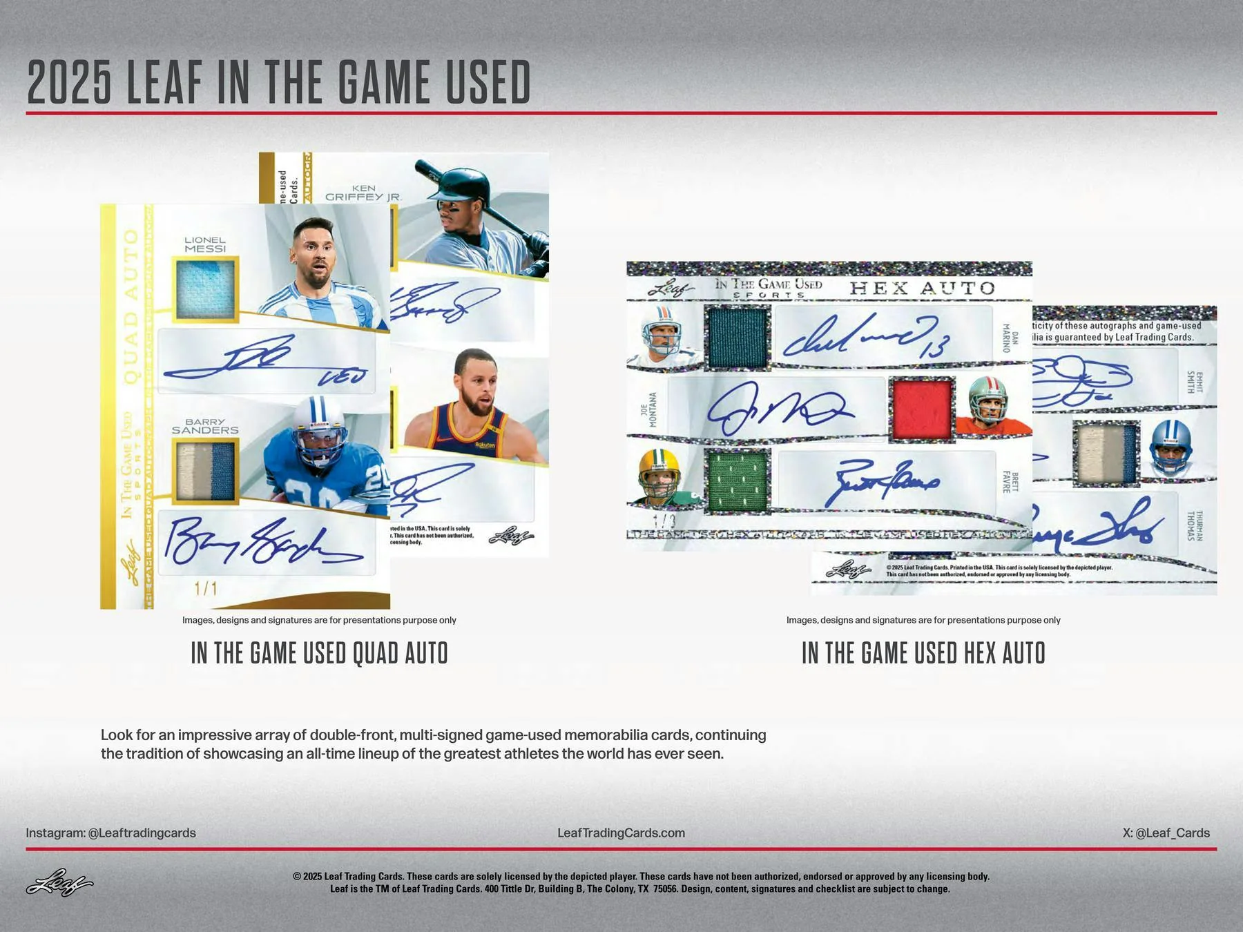 2025 Leaf In The Game Used Sports Hobby Box | Columbia Sports Cards - Image 6