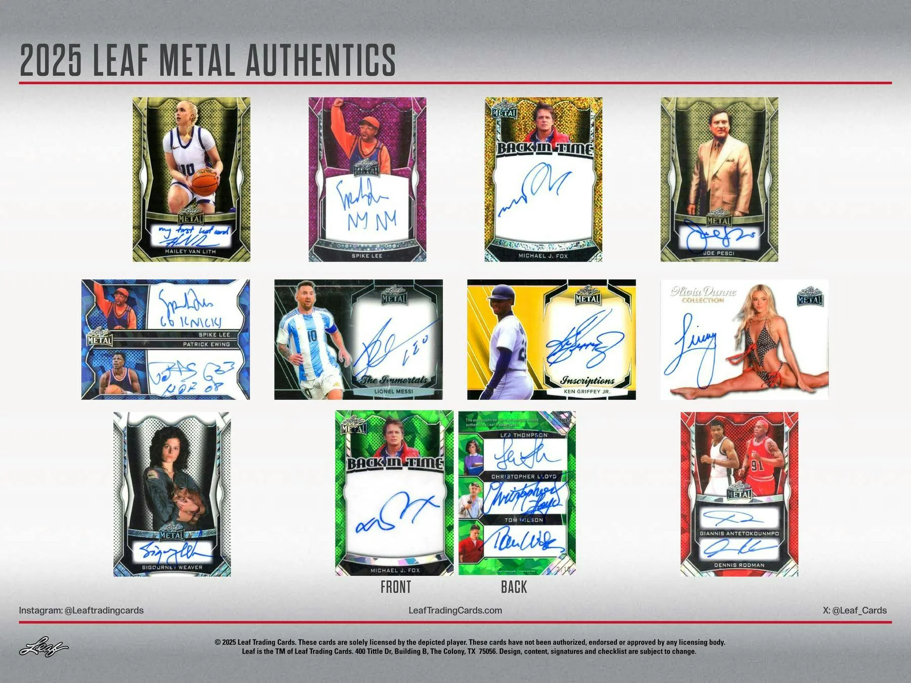 2025 Leaf Metal Authentics Hobby Box | Columbia Sports Cards - Image 4