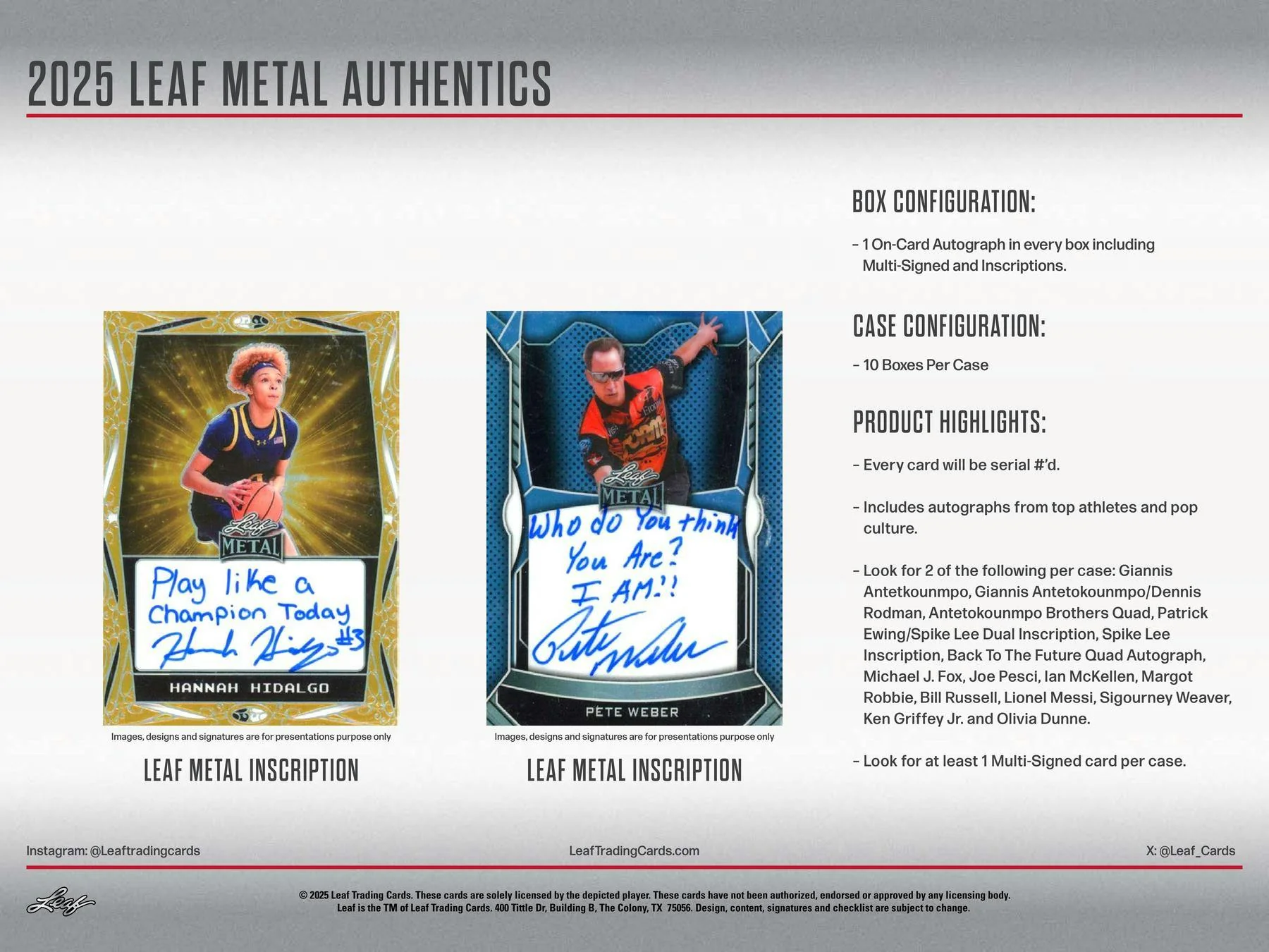 2025 Leaf Metal Authentics Hobby Box | Columbia Sports Cards - Image 5