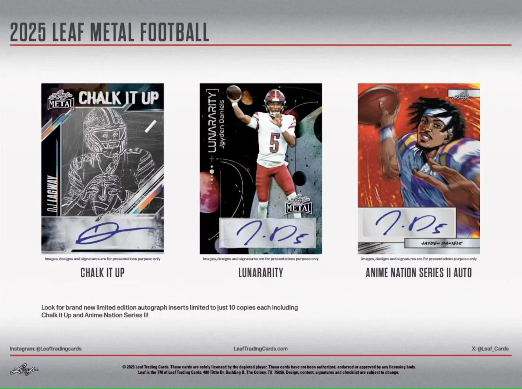 2025 Leaf Metal Football Hobby Jumbo Box - Image 6