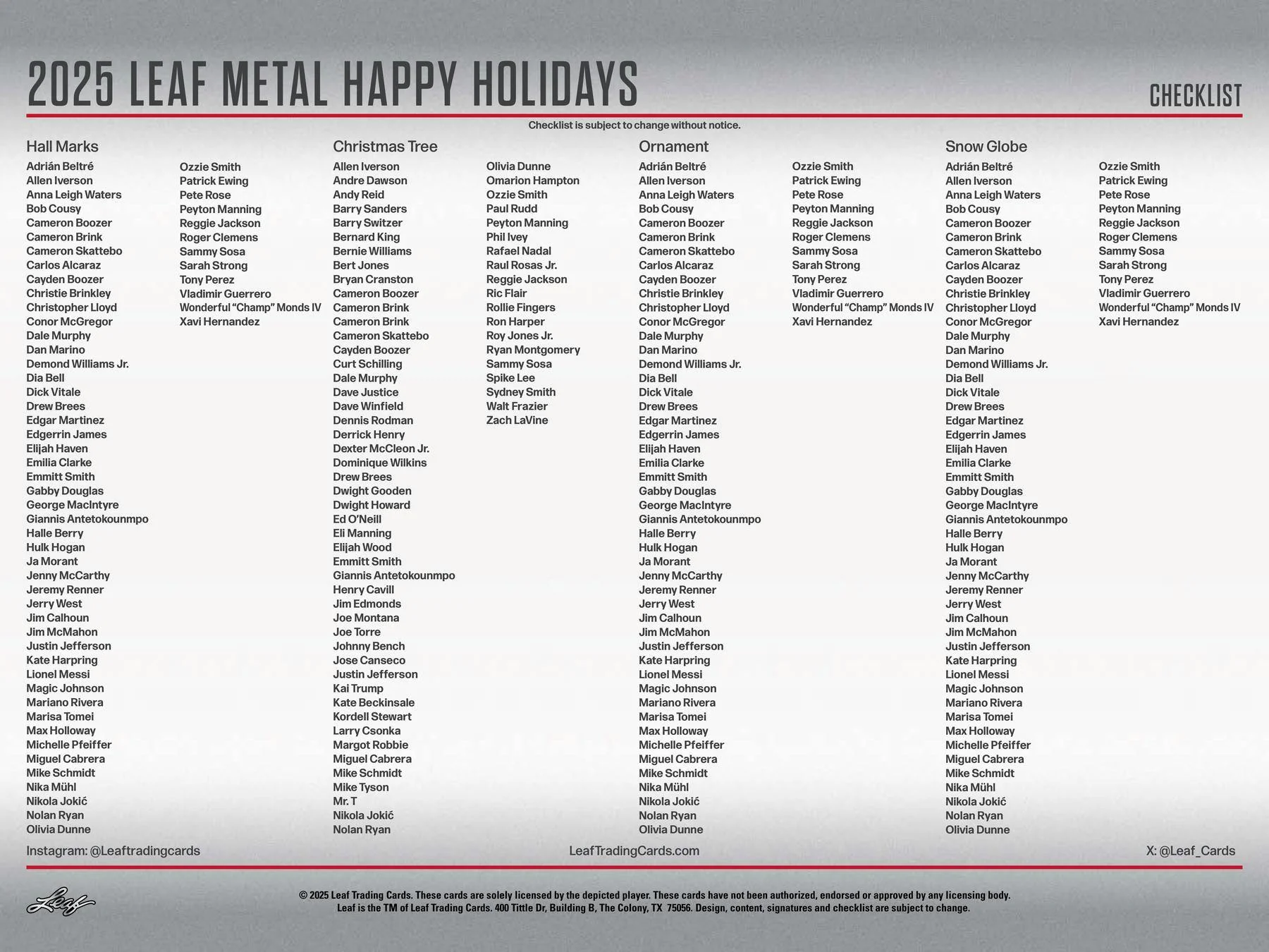 2025 Leaf Metal Happy Holidays Hobby Box | Columbia Sports Cards - Image 8