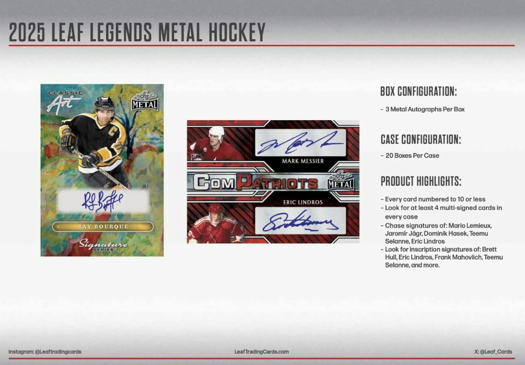 2025 Leaf Metal Legends Hockey Hobby Box - Image 6