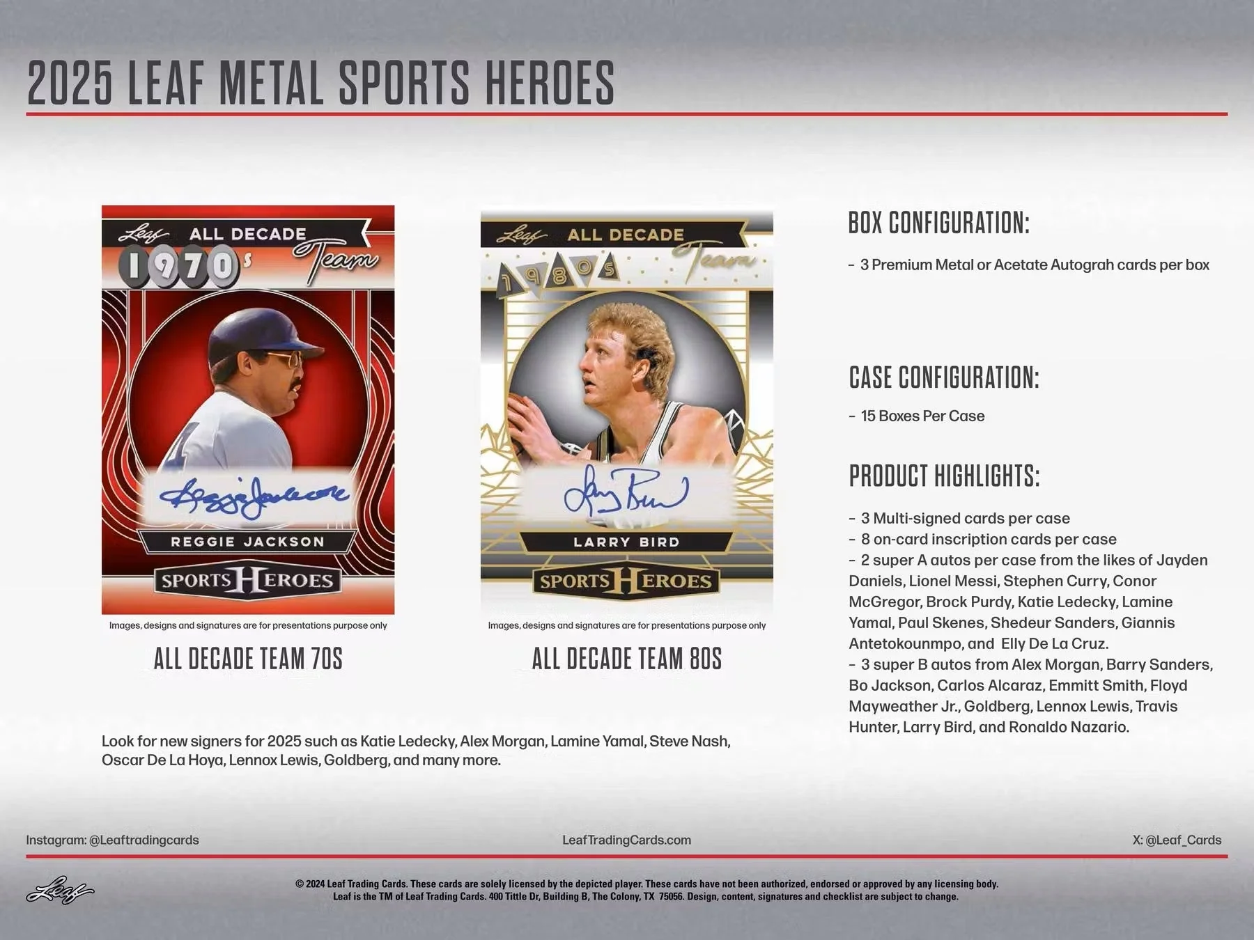 2025 Leaf Metal Sports Heroes Hobby Box - Image 9