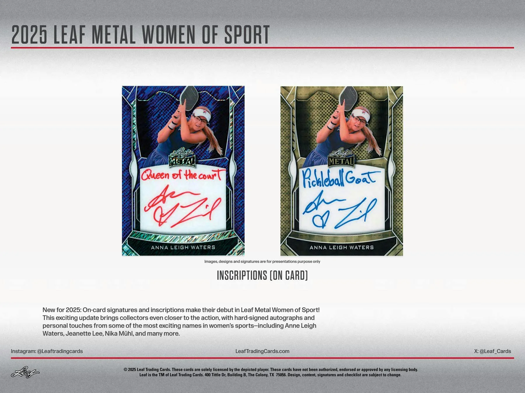 2025 Leaf Metal Women of Sport Hobby Box | Columbia Sports Cards - Image 7