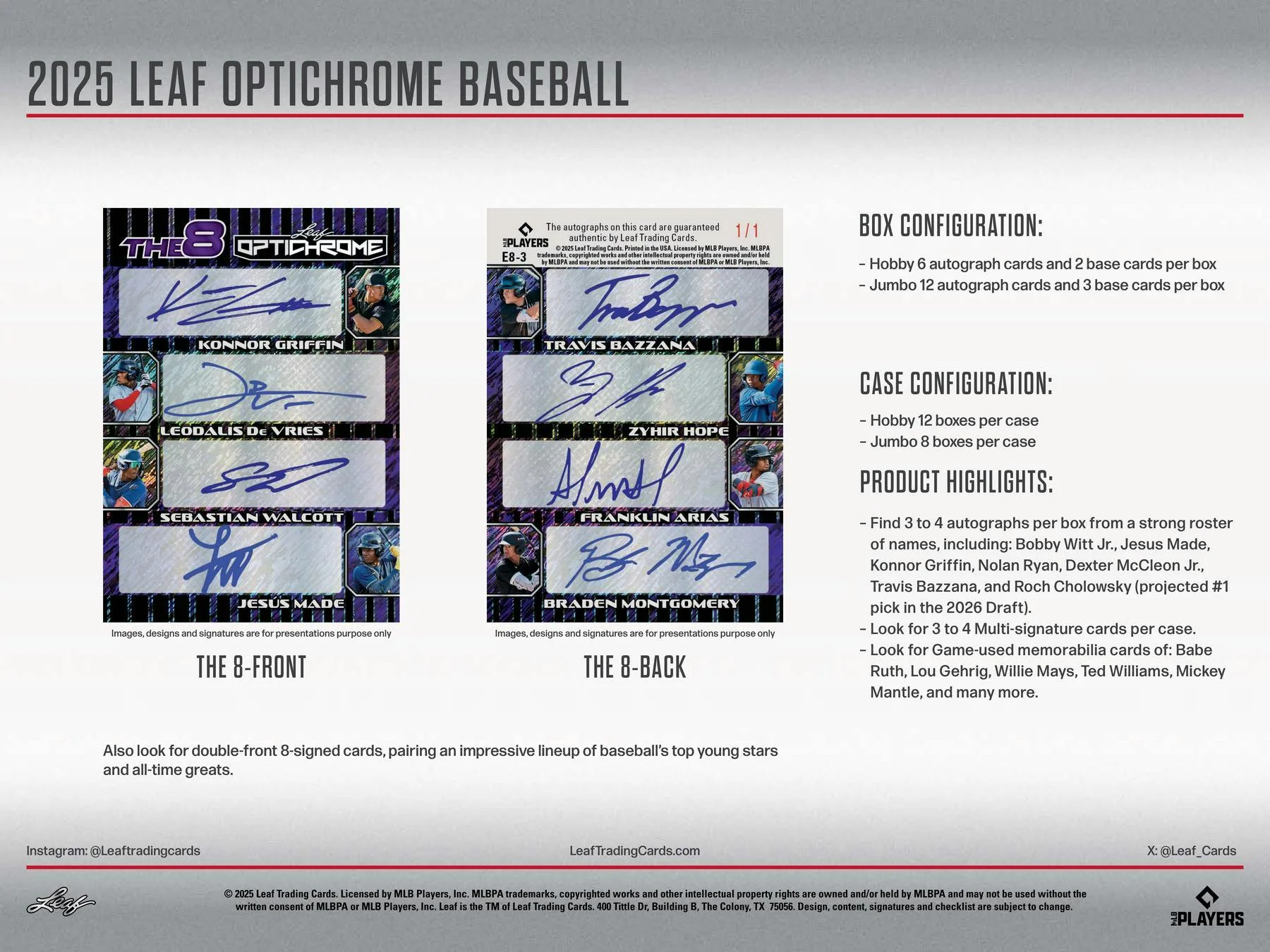 2025 Leaf Optichrome Baseball Hobby Jumbo Box | Columbia Sports Cards - Image 9