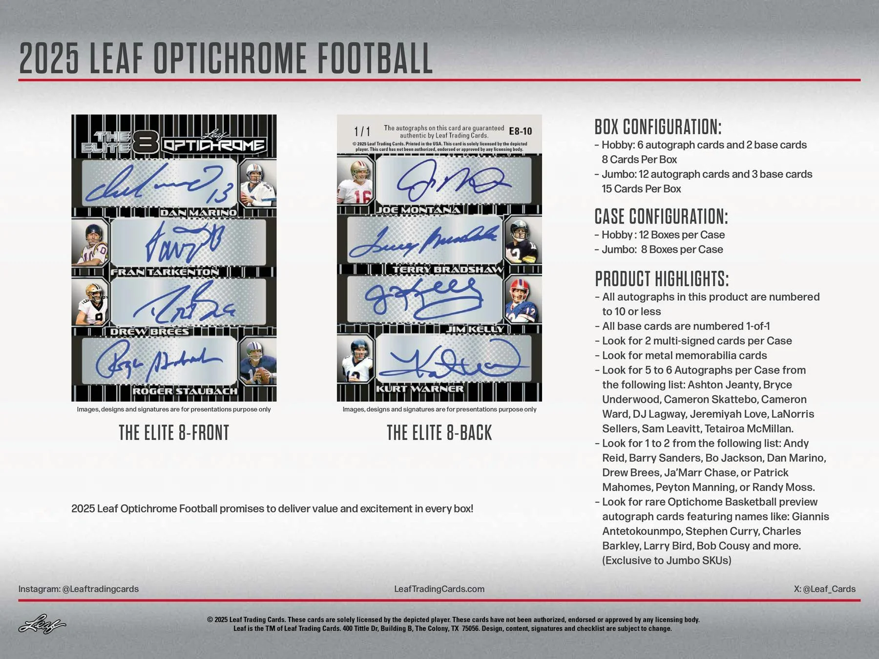 2025 Leaf Optichrome Football Hobby Jumbo Box | Columbia Sports Cards - Image 7