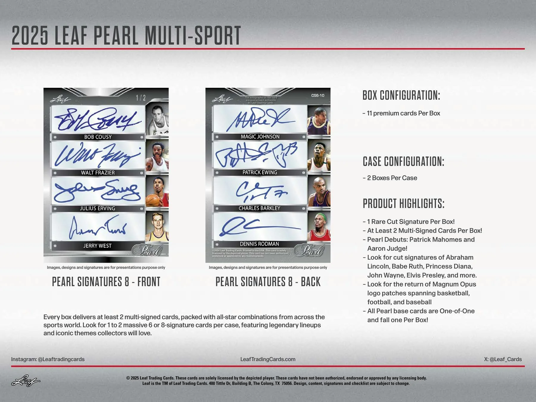 2025 Leaf Pearl Multisport Hobby Box | Columbia Sports Cards & More - Image 10