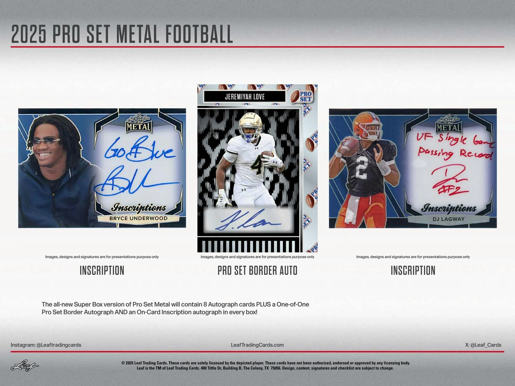 2025 Leaf Pro Set Metal Football Hobby Box - Image 7