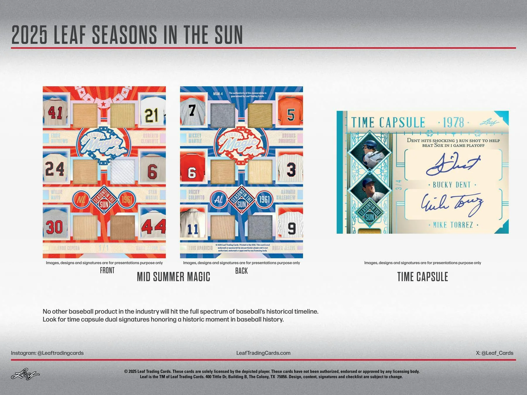 2025 Leaf Seasons in the Sun Baseball Hobby Box - Image 7