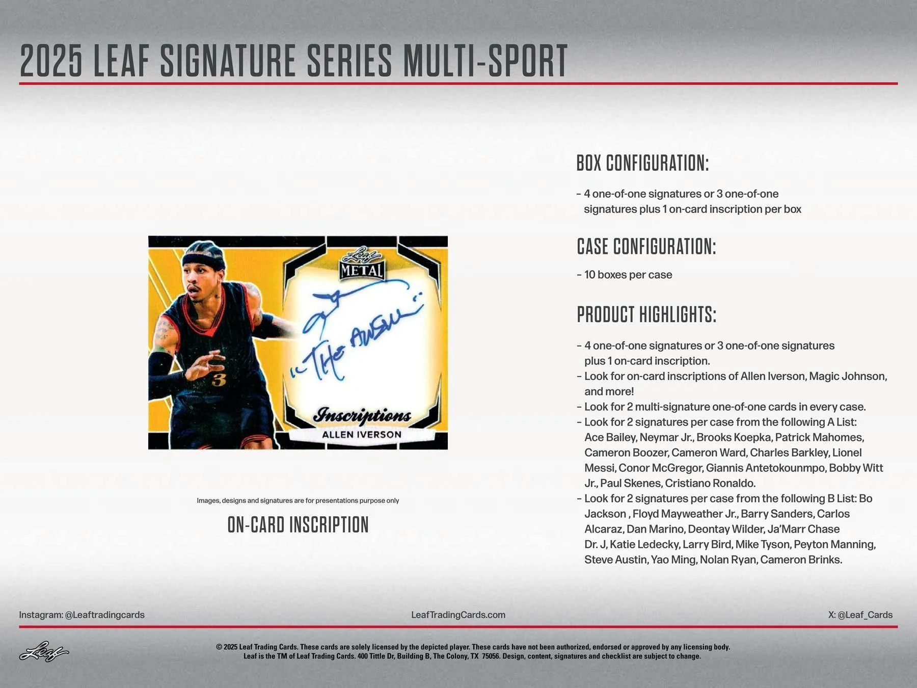 2025 Leaf Signature Series Multi-Sports Hobby - Image 7