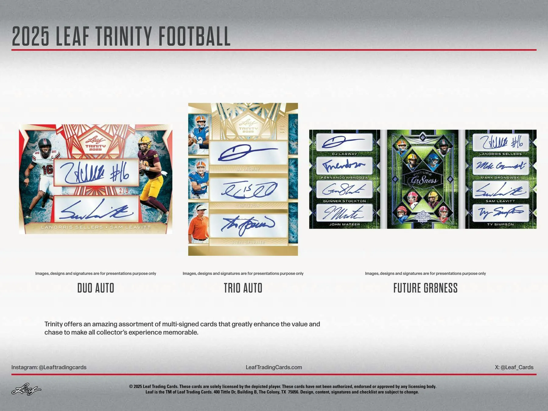 2025 Leaf Trinity Football Hobby Box | Columbia Sports Cards - Image 5
