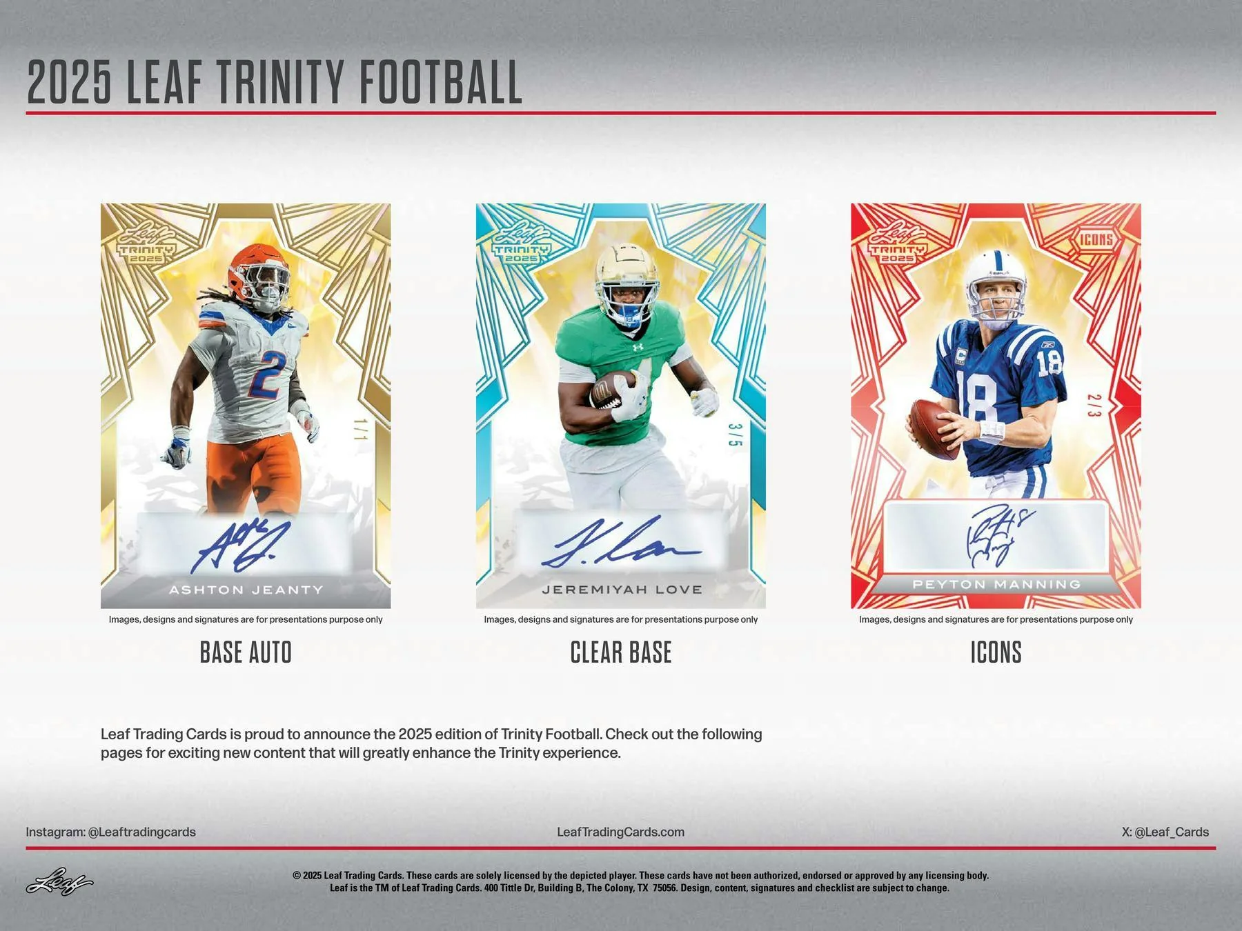 2025 Leaf Trinity Football Jumbo Hobby Box | Columbia Sports Cards - Image 3