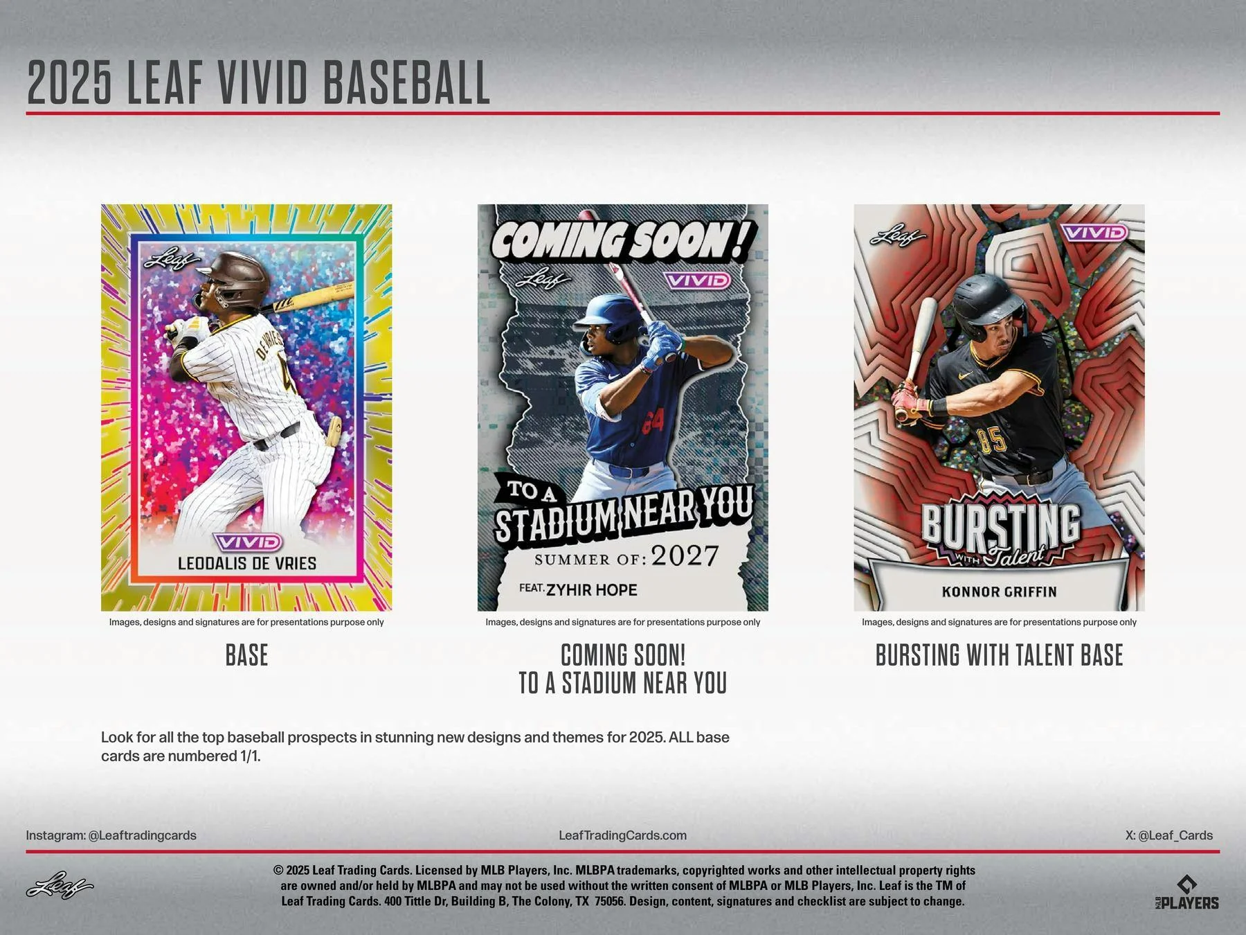 2025 Leaf Vivid Baseball Hobby Box | Columbia Sports Cards - Image 4